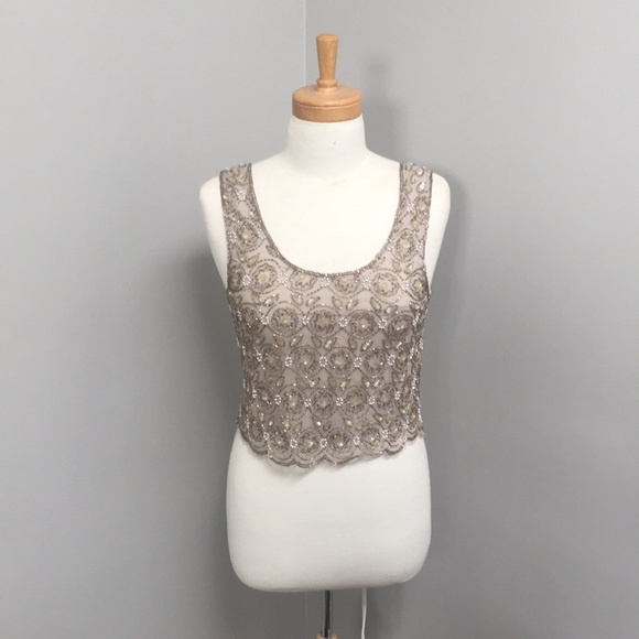 TOPSHOP Petite Beaded Tank Top - Picture 1 of 4